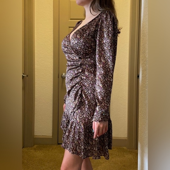 Zara Red Fit and Flare Puff Sleeve Dress for Cocktail - Picture 2 of 9